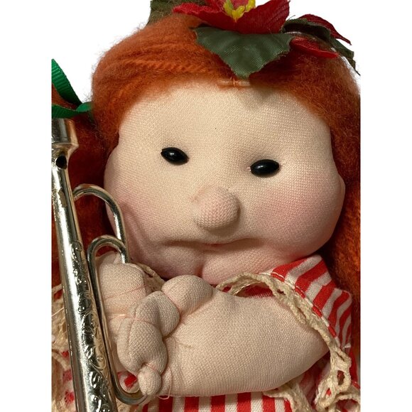 Vintage Christmas Angel Dolls Band Trumpets Horn Nostalgia set 3 handmade soft - Picture 6 of 14